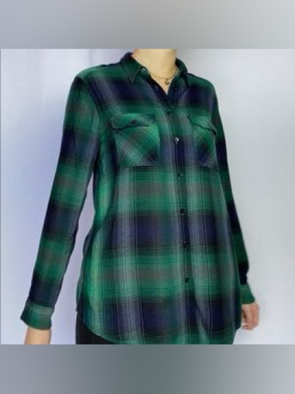 BDG womens plaid flannel button down shirt